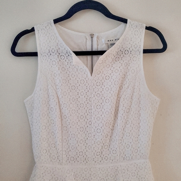 Max Studio White Eyelet Peplum Dress - Picture 2 of 9